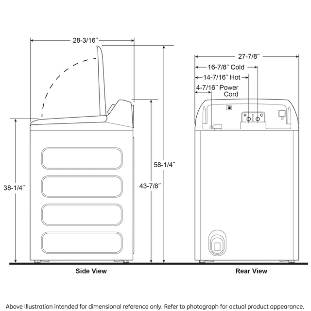 GE Profile 5.3 cu. ft. Capacity Washer with Smarter Wash Technology and FlexDispense PTW705B-White