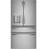 GE Profile 27.9 Cu. Ft. Smart Fingerprint Resistant 4-Door French-Door Refrigerator with Door In Door PVD28BYNFS