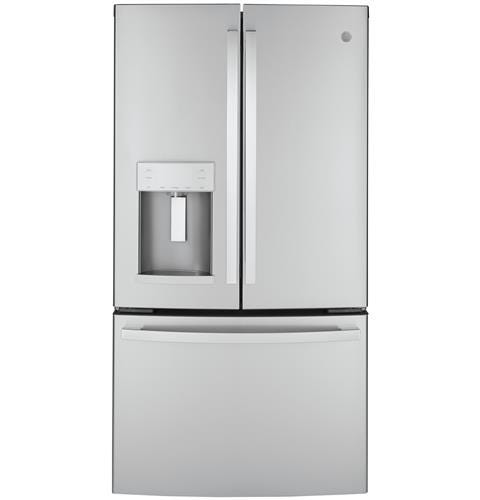 GE ENERGY STAR 22.1 Cu. Ft. Counter-Depth Fingerprint Resistant French-Door Refrigerator GYE22GYNFS