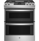 GE 30" Slide-In Front Control Gas Double Oven Range JGSS86SPSS