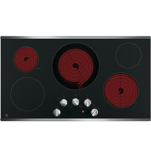 GE® 36" Built-In Knob Control Electric Cooktop JP3036SLSS