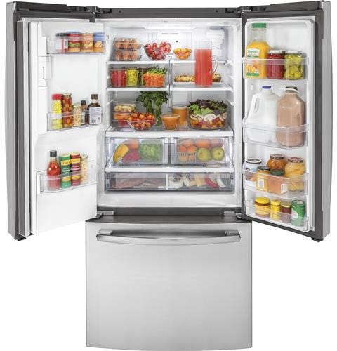 GE ENERGY STAR 17.5 Cu. Ft. Counter-Depth French-Door Refrigerator GYE18JYLFS