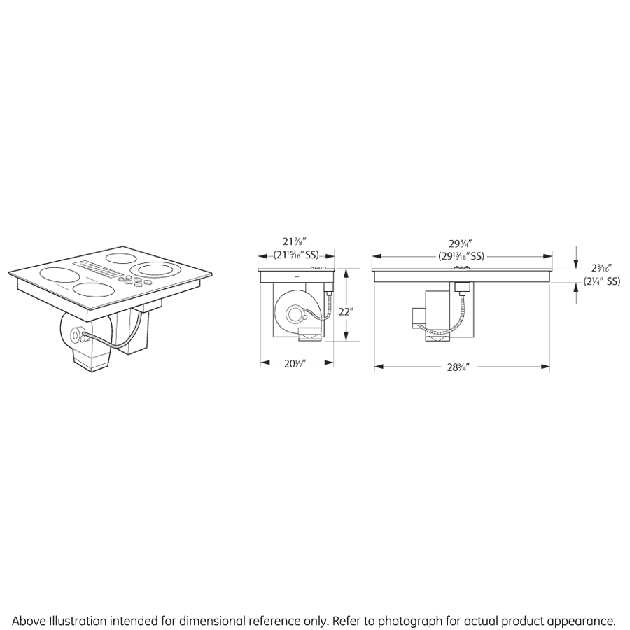 GE Profile 30" Downdraft Electric Cooktop PP9830SRSS