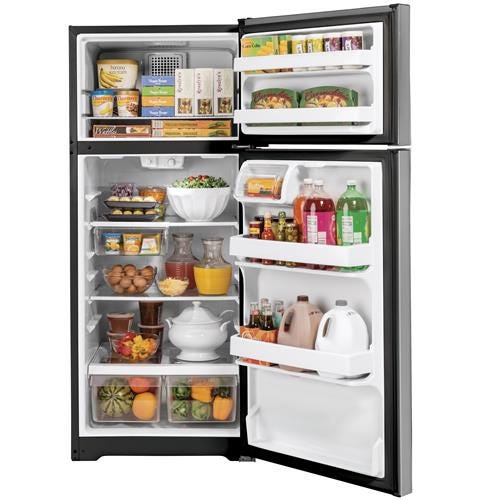 GE ENERGY STAR 16.6 Cu. Ft. Top-Freezer Refrigerator GTE17GSNRSS