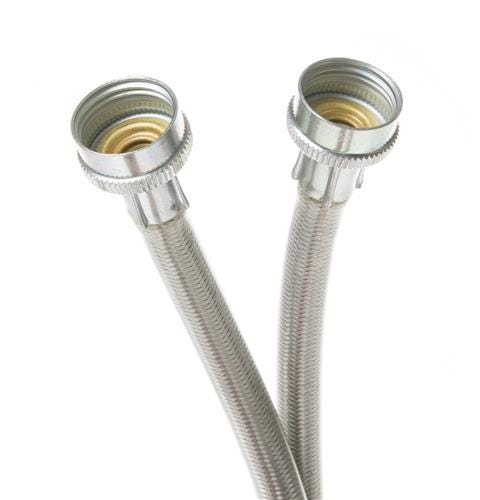 Washing Machine Universal 6’ stainless steel hoses with 90° Elbow – 2 hose package WX14X10011
