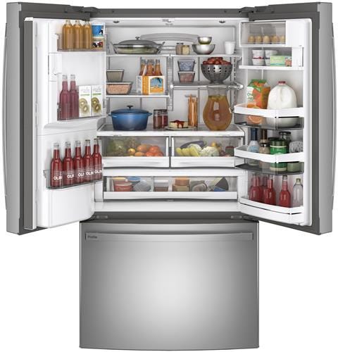 GE Profile Series ENERGY STAR 27.7 Cu. Ft. Fingerprint Resistant French-Door Refrigerator with Hands-Free AutoFill PFE28KYNFS