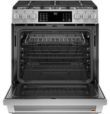 Café 30" Slide-In Front Control Dual-Fuel Convection Range with Warming Drawer C2S900P2MS1