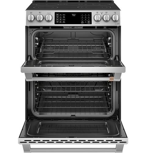 Café™ 30" Slide-In Front Control Radiant and Convection Double Oven Range CES750P2MS1