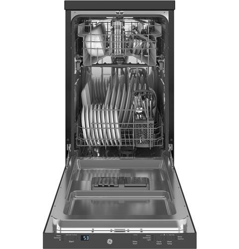 GE 18" Stainless Steel Interior Portable Dishwasher with Sanitize Cycle GPT145SSLSS