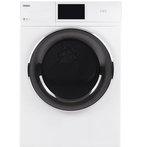 Haier 4.3 cu.ft. Capacity Smart 24" Frontload Electric Dryer with Stainless Steel Basket QFD15ESSNWW