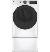 GE 7.8 cu. ft. Capacity Smart Front Load Electric Dryer with Sanitize Cycle GFD55ESSNWW