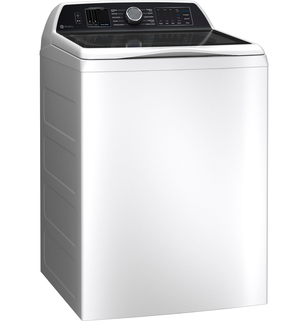 GE Profile 5.3 cu. ft. Capacity Washer with Smarter Wash Technology and FlexDispense PTW705BSTWS