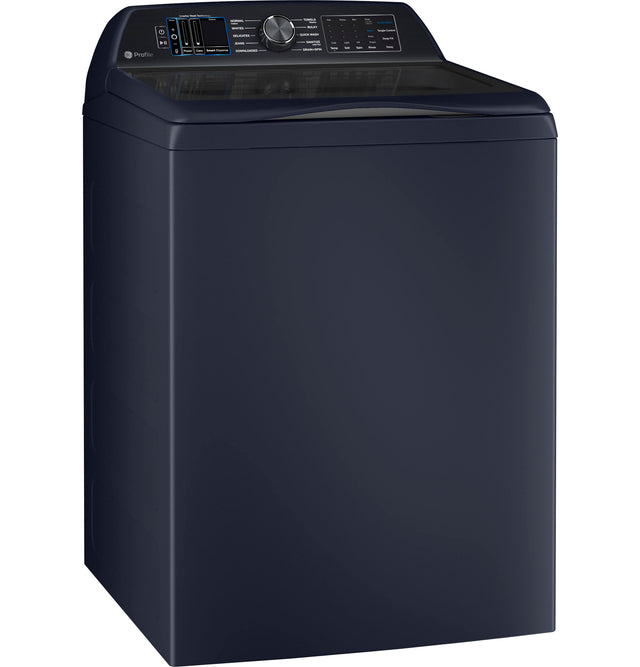 GE Profile 5.3 cu. ft. Capacity Washer with Smarter Wash Technology and FlexDispense PTW905-Royal Sapphire Blue