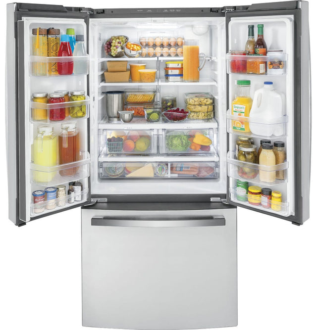 GE ENERGY STAR 18.6 Cu. Ft. Counter-Depth French-Door Refrigerator GWE19JYLFS