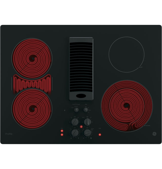 GE Profile 30" Downdraft Electric Cooktop PP9830DRBB-Black