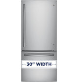 GE Series ENERGY STAR 20.9 Cu. Ft. Bottom Freezer Refrigerator GDE21EYKFS