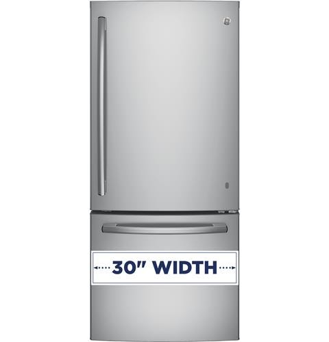 GE Series ENERGY STAR 20.9 Cu. Ft. Bottom Freezer Refrigerator GDE21EYKFS