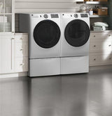 GE 7.8 cu. ft. Capacity Smart Front Load Electric Dryer with Sanitize Cycle GFD55ESSNWW