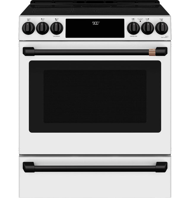 CAFÉ 30" SMART SLIDE-IN, FRONT-CONTROL, INDUCTION AND CONVECTION RANGE WITH WARMING DRAWER CHS900P4MW2