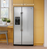 GE 23.0 Cu. Ft. Side-By-Side Refrigerator GSS23GYPFS-Fingerprint Resistant Stainless Steel