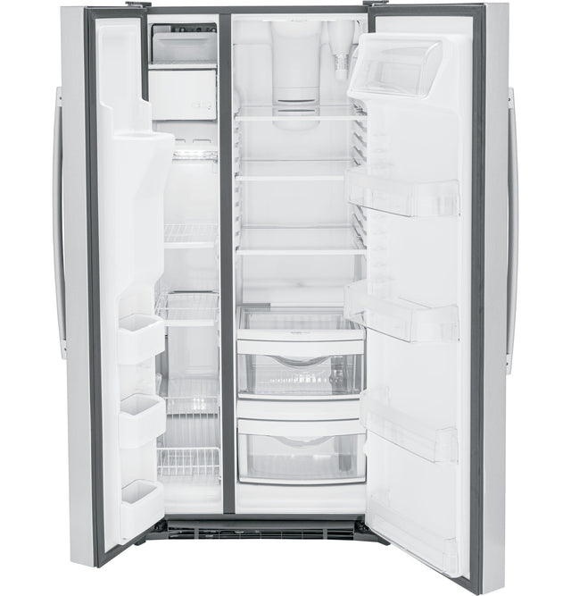 GE 23.0 Cu. Ft. Side-By-Side Refrigerator GSS23GYPFS-Fingerprint Resistant Stainless Steel