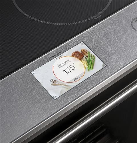 Cafe 30" Smart Slide-In, Front-Control, Induction and Convection Range with In-Oven Camera in Platinum Glass CHS90XM2NS5