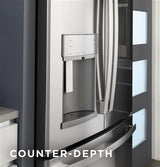 GE Profile Series ENERGY STAR 22.2 Cu. Ft. Counter-Depth French-Door Refrigerator PYE22KYNFS