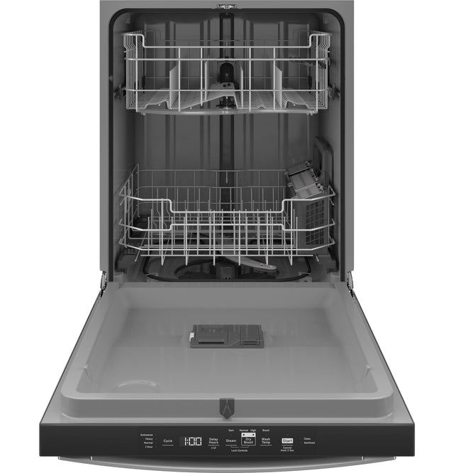 GE TOP CONTROL WITH PLASTIC INTERIOR DISHWASHER WITH SANITIZE CYCLE DRY BOOST GDT550PMRES-Slate