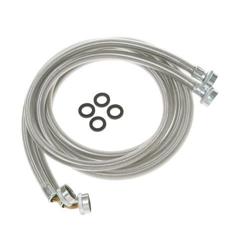 Washing Machine Universal 6’ stainless steel hoses with 90° Elbow – 2 hose package WX14X10011