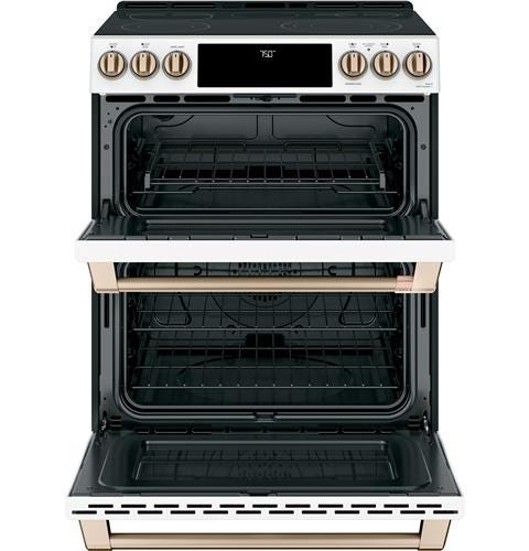 Café™ 30" Slide-In Front Control Radiant and Convection Double Oven Range CES750P4MW2