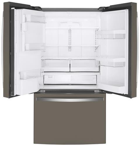 GE ENERGY STAR 22.1 Cu. Ft. Counter-Depth Fingerprint Resistant French-Door Refrigerator GYE22GMNES