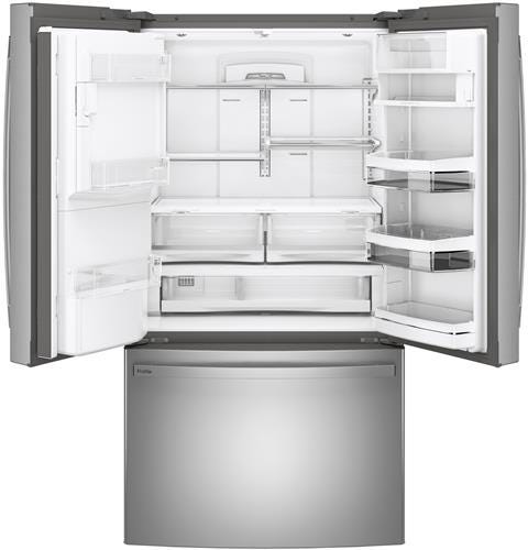 GE Profile Series ENERGY STAR 22.2 Cu. Ft. Counter-Depth French-Door Refrigerator PYE22KYNFS