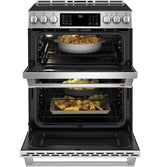 Café 30" Slide-In Front Control Induction and Convection Double Oven Range CHS950P2MS1