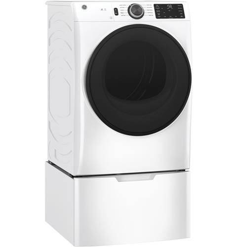 GE Long Vent 7.8 cu. ft. Capacity Smart Electric Dryer with Sanitize Cycle GFV55ESSNWW