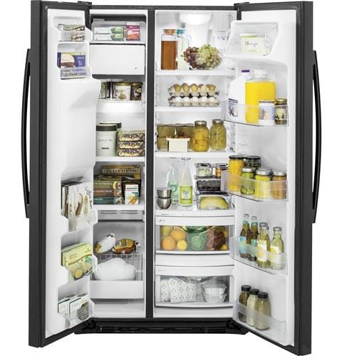 GE 21.9 Cu. Ft. Counter-Depth Side-By-Side Refrigerator GZS22DGJBB