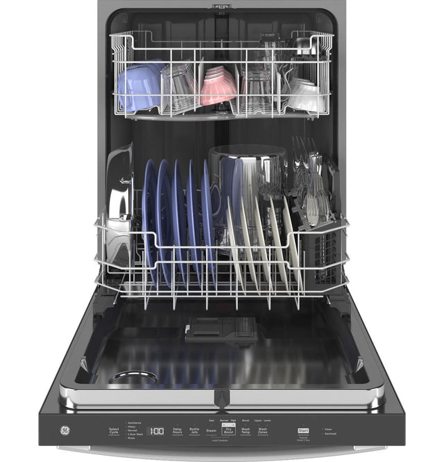 GE TOP CONTROL WITH STAINLESS STEEL INTERIOR DOOR DISHWASHER WITH SANITIZE CYCLE & DRY BOOST GDT635HSRSS