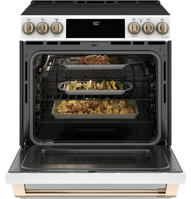 CAFÉ 30" SMART SLIDE-IN, FRONT-CONTROL, INDUCTION AND CONVECTION RANGE WITH WARMING DRAWER CHS900P4MW2