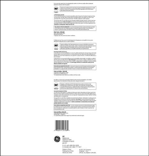 GE® Kitchen or Bath Replacement Filter GXULQR