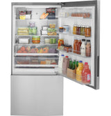 GE ENERGY STAR 17.7 Cu. Ft. Counter-Depth Bottom-Freezer Refrigerator GBE17HYRFS