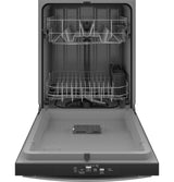 GE TOP CONTROL WITH PLASTIC INTERIOR DISHWASHER WITH SANITIZE CYCLE DRY BOOST GDT535PGRBB-Black