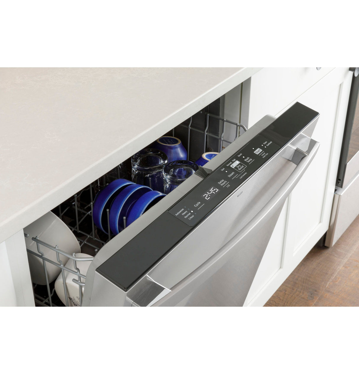 GE® ENERGY STAR® Top Control with Plastic Interior Dishwasher with Sanitize Cycle & Dry Boost GDT550PGRBB