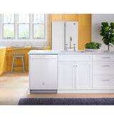 GE TOP CONTROL WITH PLASTIC INTERIOR DISHWASHER WITH SANITIZE CYCLE & DRY BOOST GDT550PGRWW-White