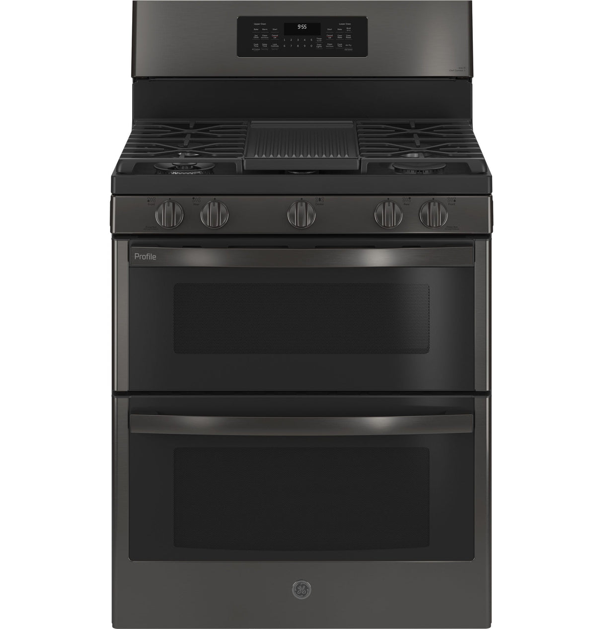 GE Profile™ 30" Free-Standing Gas Double Oven Convection Range with No Preheat Air Fry PGB965BPTS
