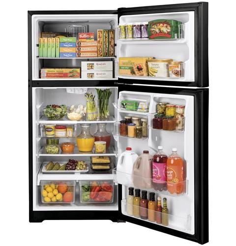 GE ENERGY STAR 19.1 Cu. Ft. Top-Freezer Refrigerator GTE19JTNRBB