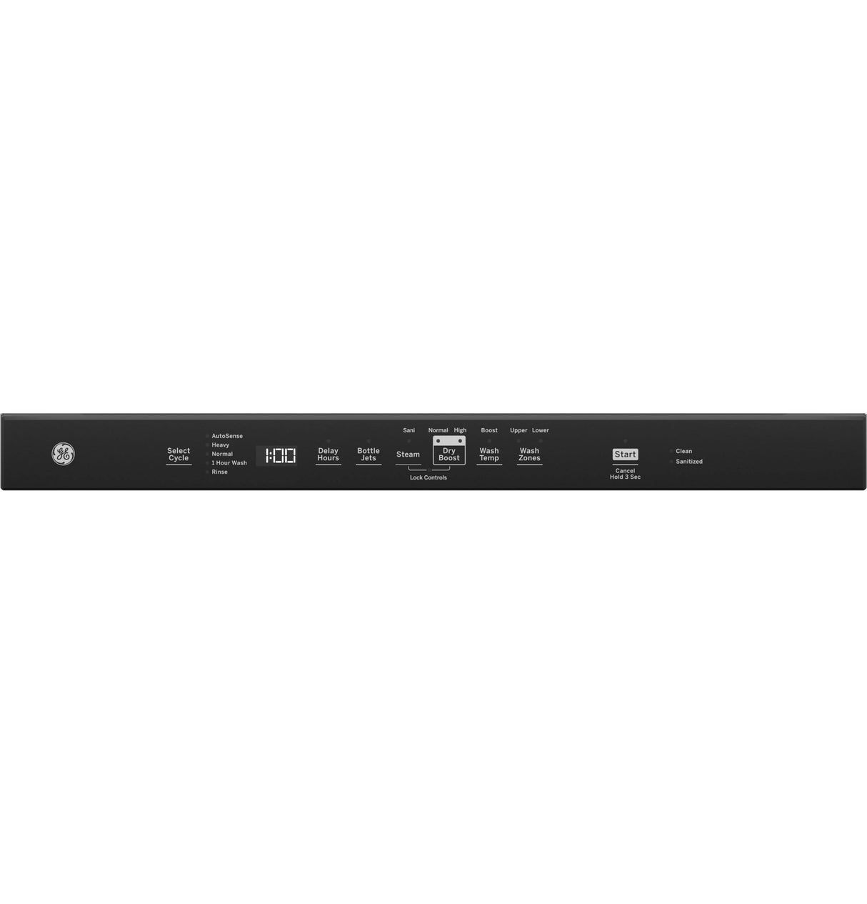 GE Top Control with Plastic Interior Dishwasher with Sanitize Cycle Dry Boost GDP630PGRBB