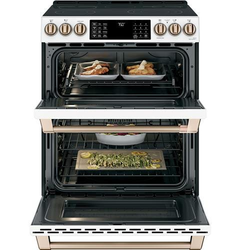 Café™ 30" Slide-In Front Control Radiant and Convection Double Oven Range CES750P4MW2