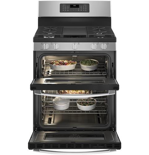 GE 30" Free-Standing Gas Double Oven Convection Range JGBS86SPSS