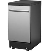 GE 18" Stainless Steel Interior Portable Dishwasher with Sanitize Cycle GPT145SSLSS