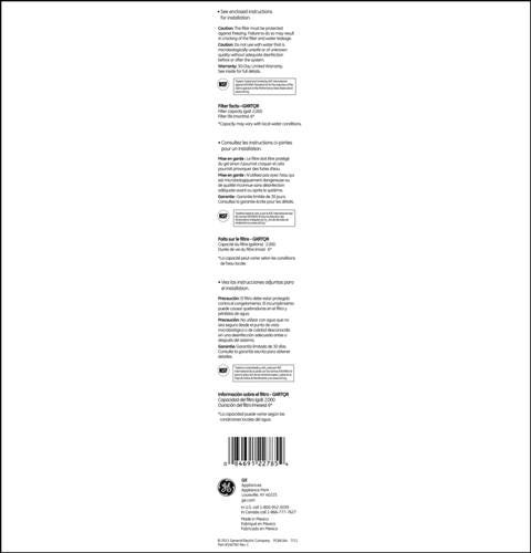 GE® In-Line Refrigerator/Icemaker Filter GXRTQR