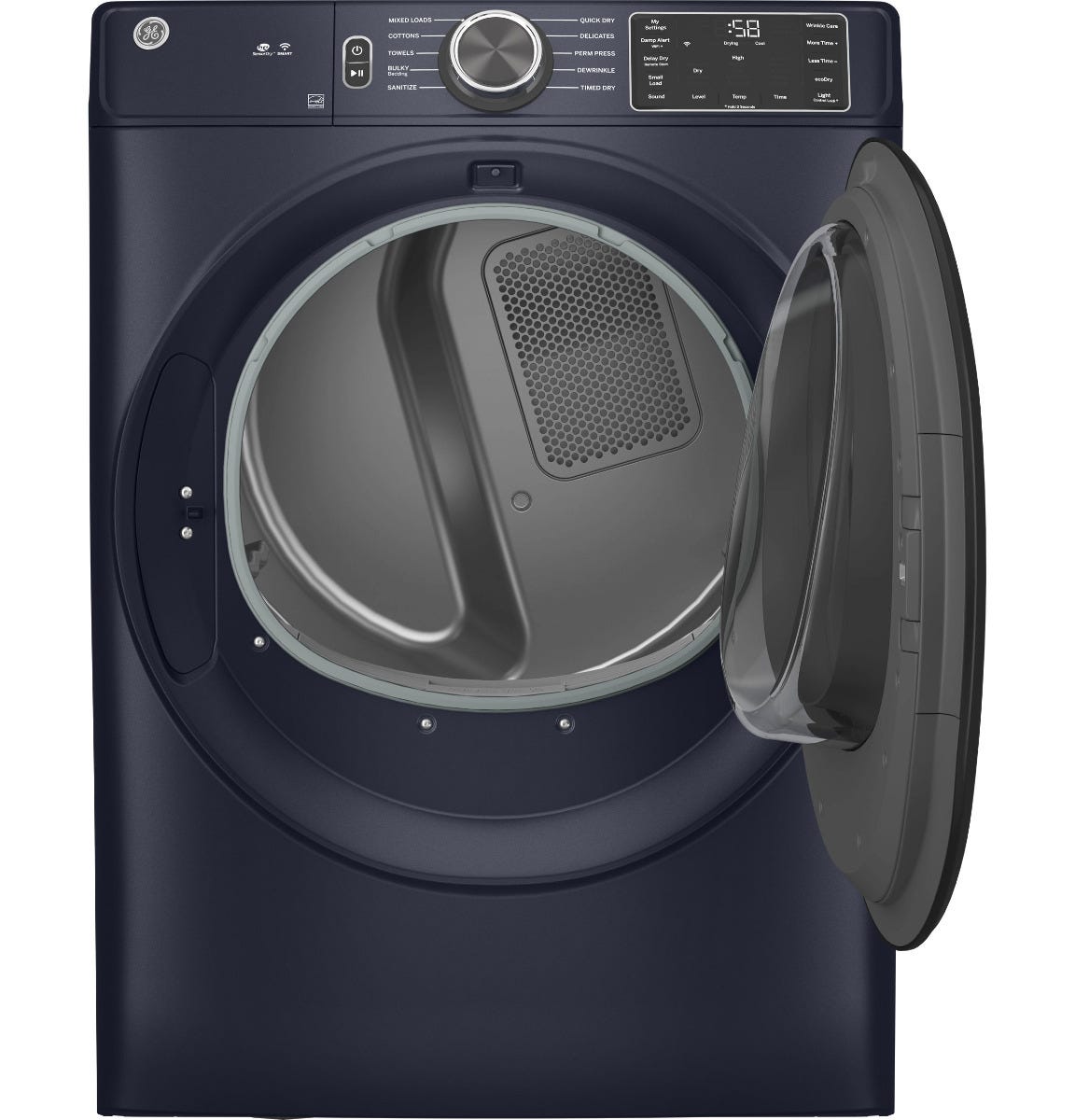GE 7.8 cu. ft. Capacity Smart Front Load Electric Dryer with Sanitize Cycle GFD55ESPRRS